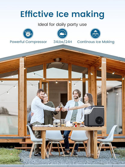 34lbs/24H Nugget Ice Makers Countertop